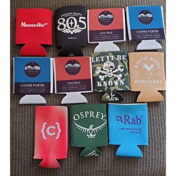 11x Beer Koozie Lot Mixed Brewery Coffee Outdoor Brands Osprey Colorado Rab - Picture 1 of 10